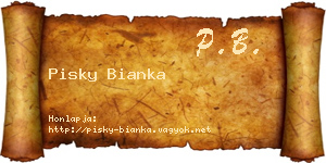 Pisky Bianka névjegykártya